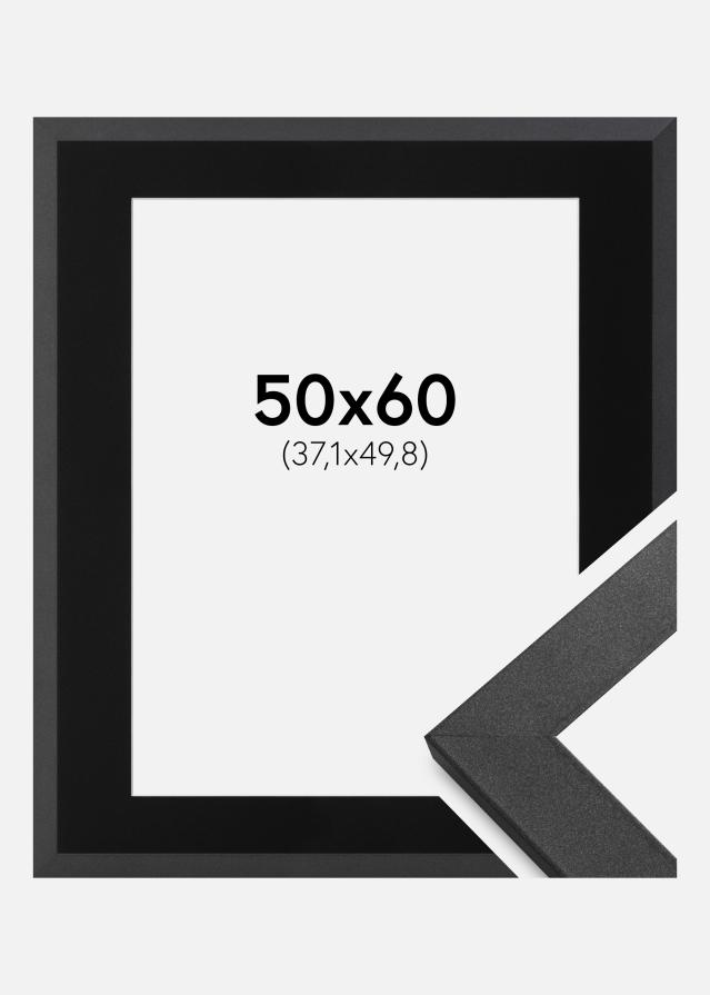Ramme Graphite Wood 50x60 cm - Passepartout Sort 15x20 inches