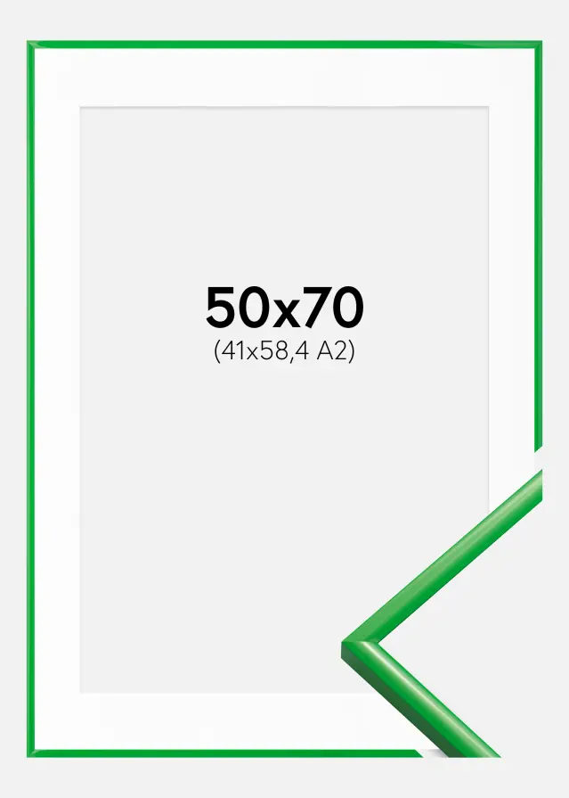 Ramme New Lifestyle Grass Green 50x70 cm - Passepartout Hvid 42x59,4 cm (A2)