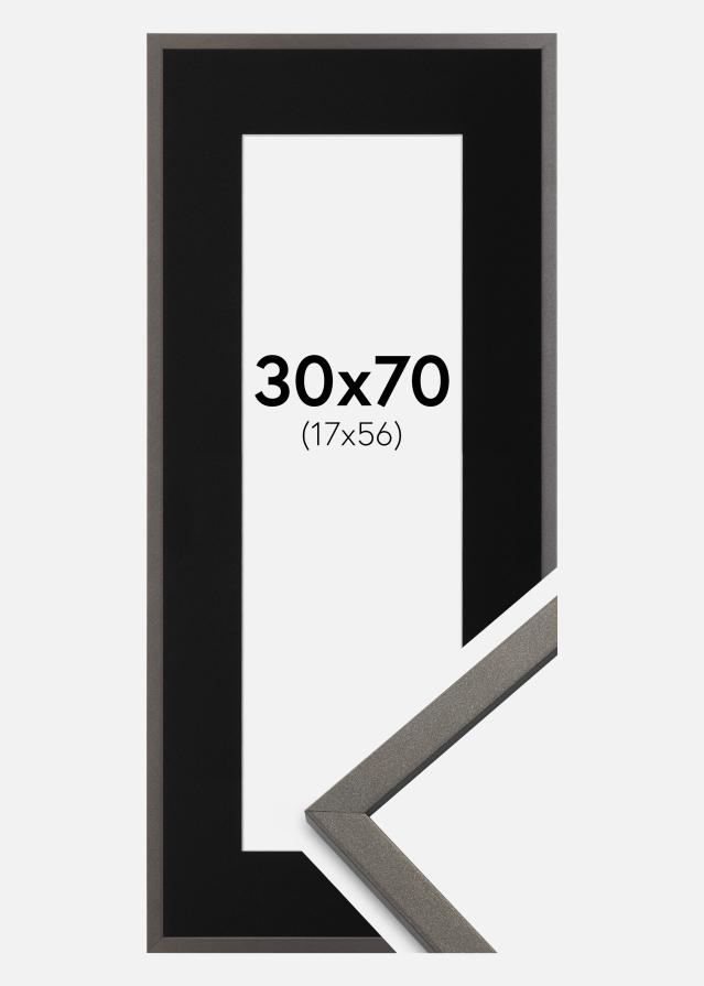 Ramme Edsbyn Grafit 30x70 cm - Passepartout Sort 18x57 cm