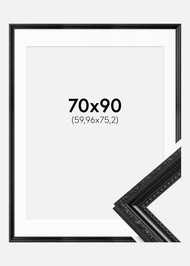 Ramme Abisko Sort 70x90 cm - Passepartout Hvid 24x30 inches