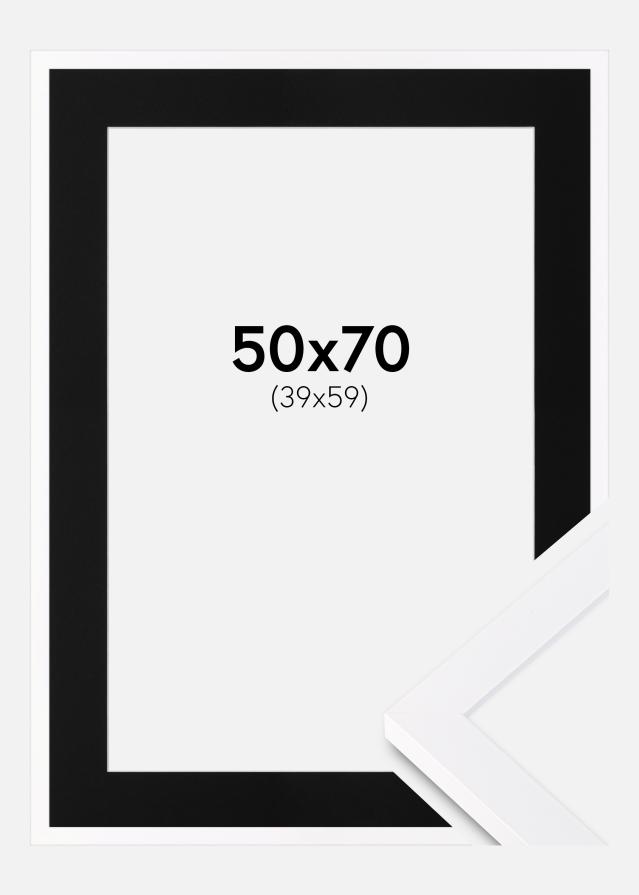Ramme Selection Hvid 50x70 cm - Passepartout Sort 40x60 cm
