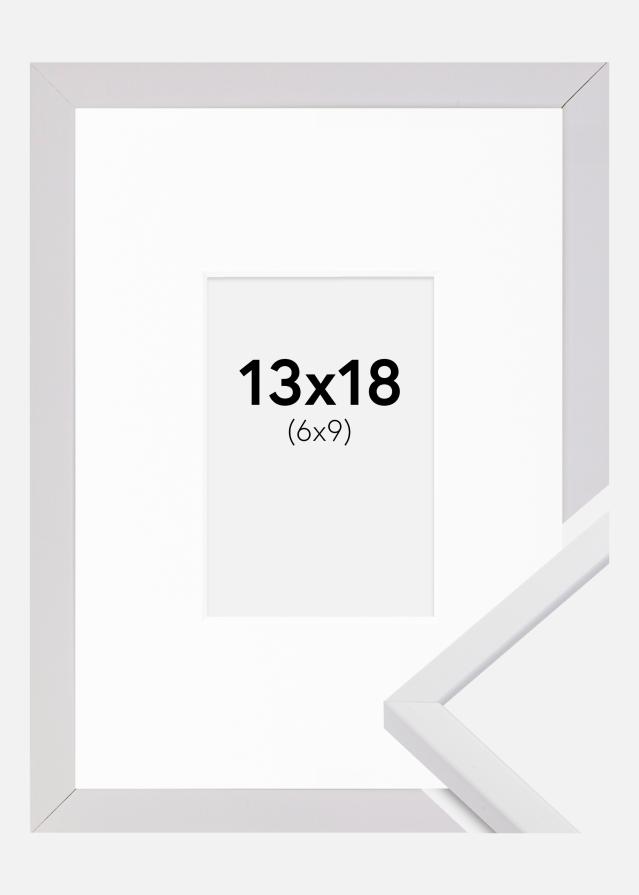 Ramme E-Line Hvid 13x18 cm - Passepartout Hvid 7x10 cm