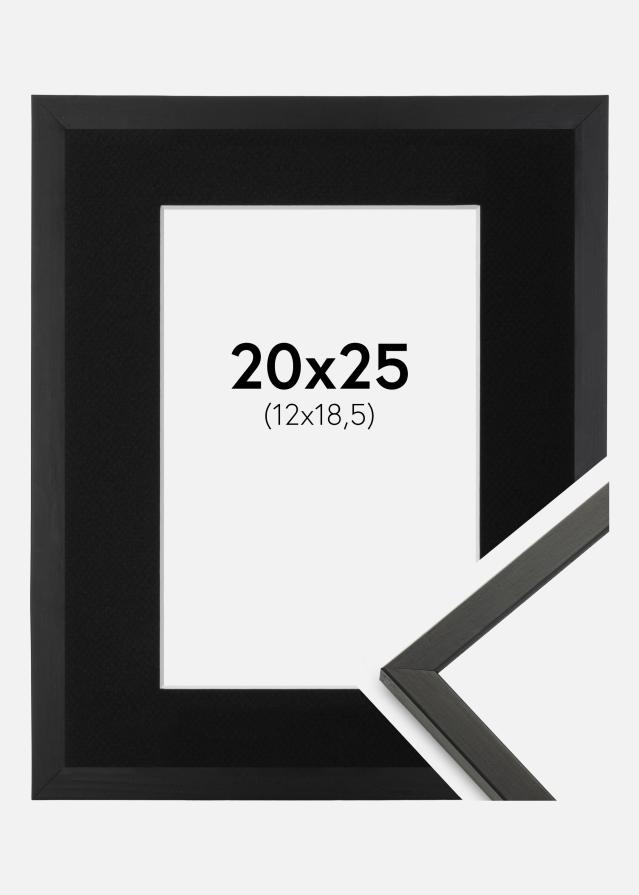 Ramme Galant Sort 20x25 cm - Passepartout Sort 13x19,5 cm