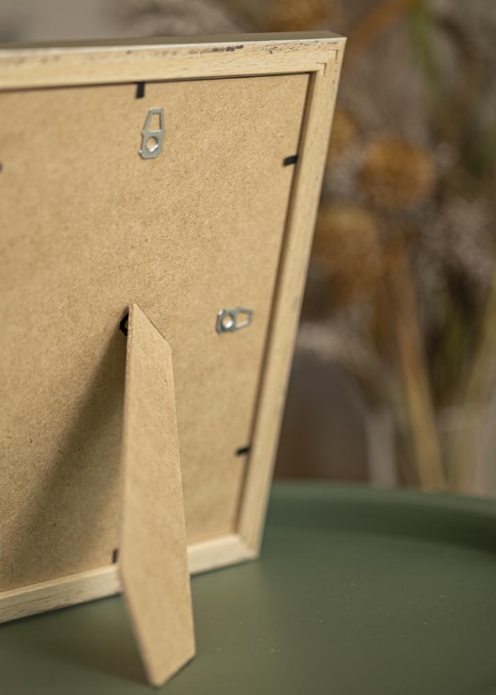 Ramme Silver Wood 20x30 cm - Passepartout Hvid 15x22 cm