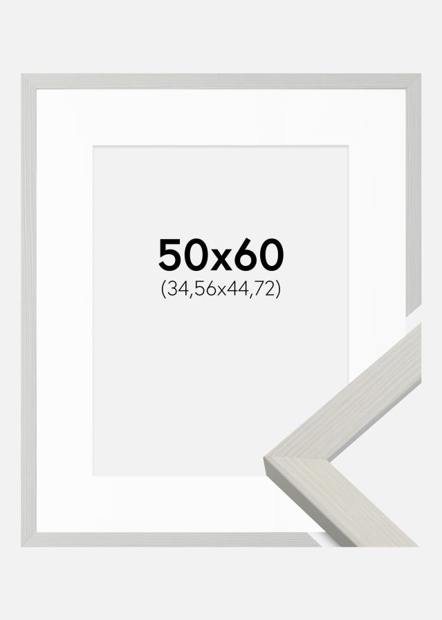 Ramme Fiorito Hvid 50x60 cm - Passepartout Hvid 14x18 inches