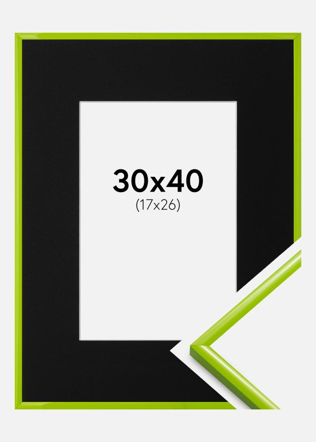 Ramme New Lifestyle May Green 30x40 cm - Passepartout Sort 18x27 cm