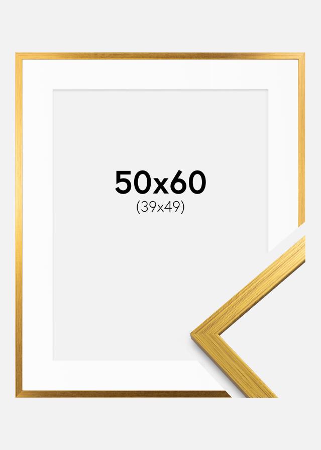 Ramme Edsbyn Guld 50x60 cm - Passepartout Hvid 40x50 cm