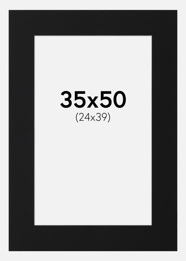 Passepartout Sort Standard (Hvid kerne) 35x50 cm (24x39)