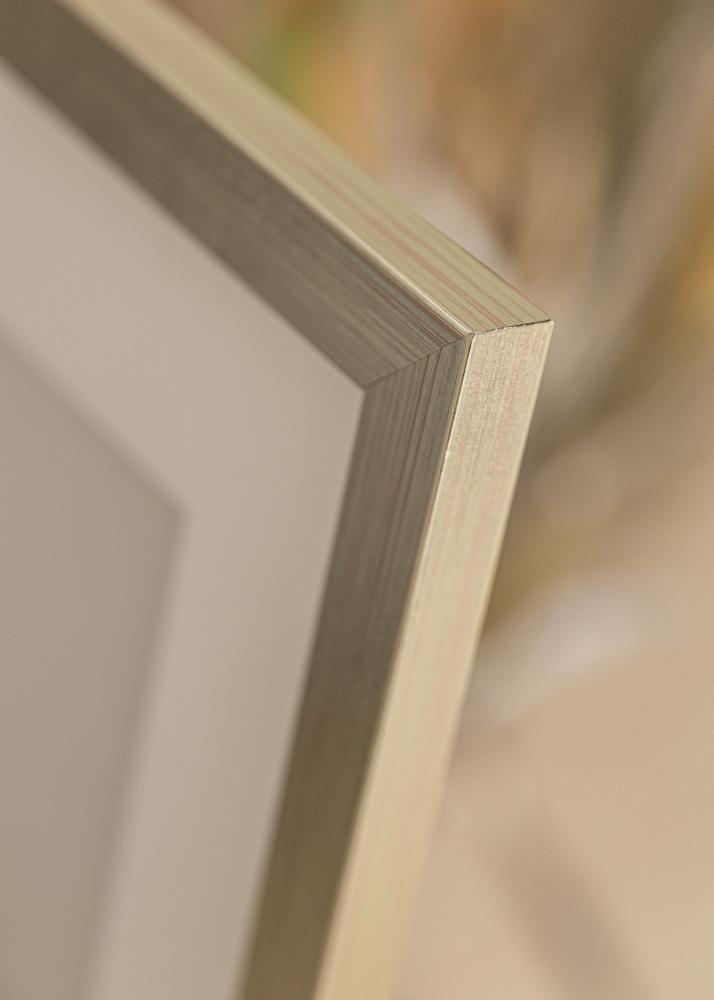 Ramme Silver Wood 20x30 cm - Passepartout Hvid 15x22 cm