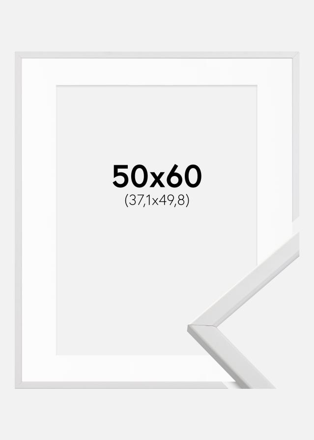 Ramme Galant Hvid 50x60 cm - Passepartout Hvid 15x20 inches