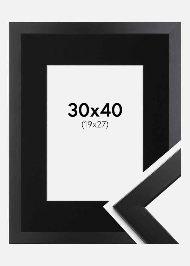 Ramme Trendline Sort 30x40 cm - Passepartout Sort 20x28 cm