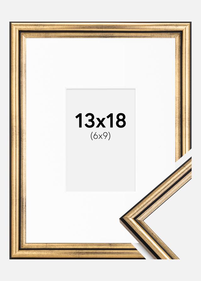 Ramme Horndal Guld 13x18 cm - Passepartout Hvid 7x10 cm