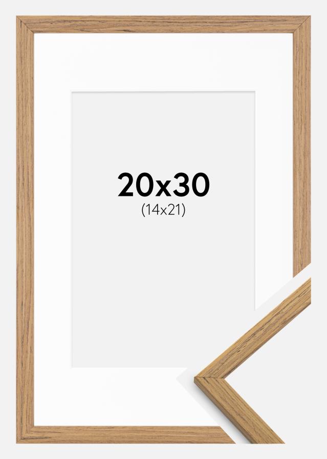 Ramme Edsbyn Teak 20x30 cm - Passepartout Hvid 15x22 cm