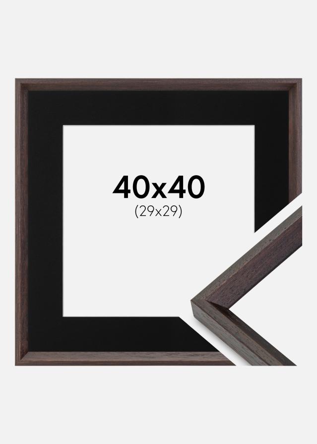Ramme Globe Espresso 40x40 cm - Passepartout Sort 30x30 cm
