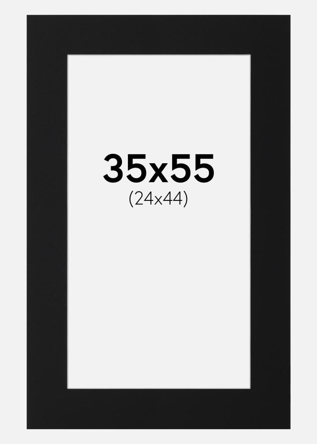 Passepartout Sort Standard (Hvid kerne) 35x55 cm (24x44)