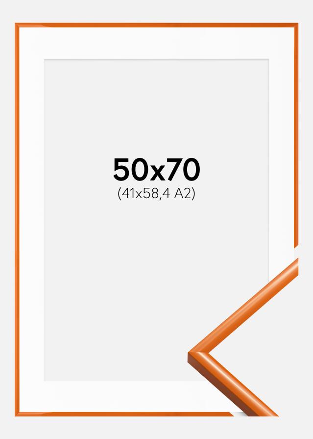 Ramme New Lifestyle Lys Orange 50x70 cm - Passepartout Hvid 42x59,4 cm (A2)