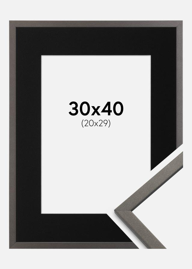 Ramme Edsbyn Grafit 30x40 cm - Passepartout Sort 21x30 cm