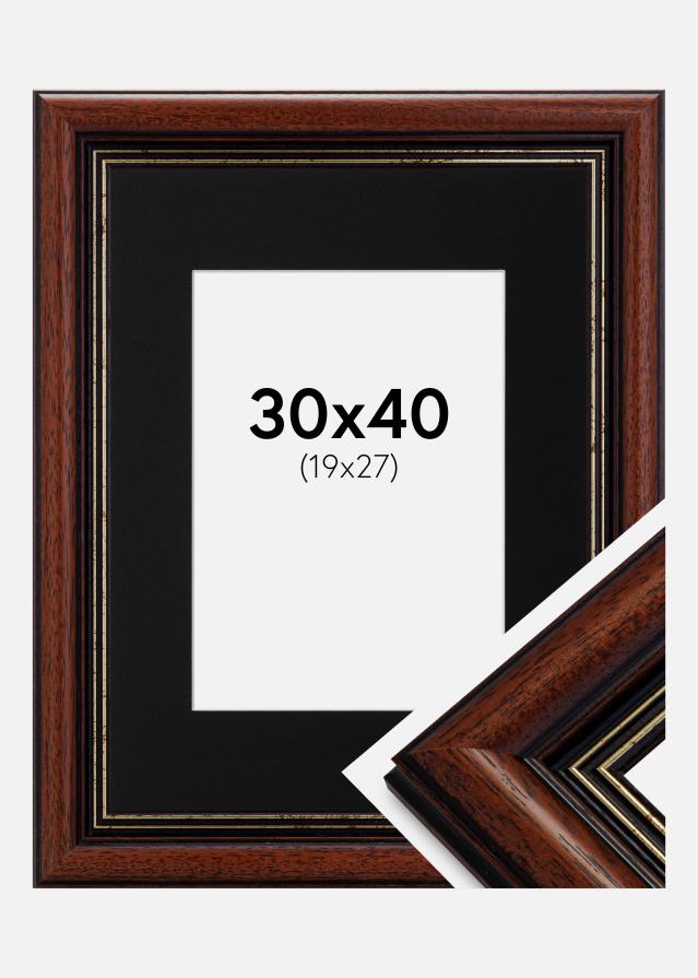 Ramme Old Retro 30x40 cm - Passepartout Sort 20x28 cm