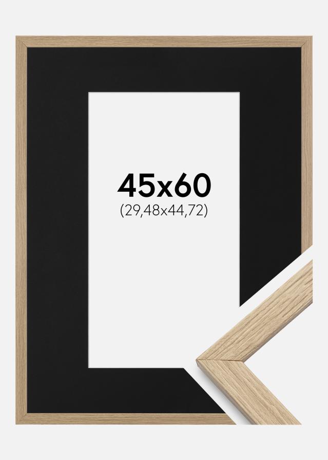 Ramme Stilren Eg 45x60 cm - Passepartout Sort 12x18 inches