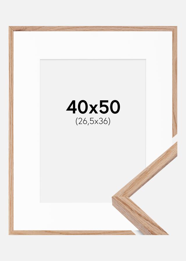 Ramme E-Line Eg 40x50 cm - Passepartout Hvid 27,5x37 cm