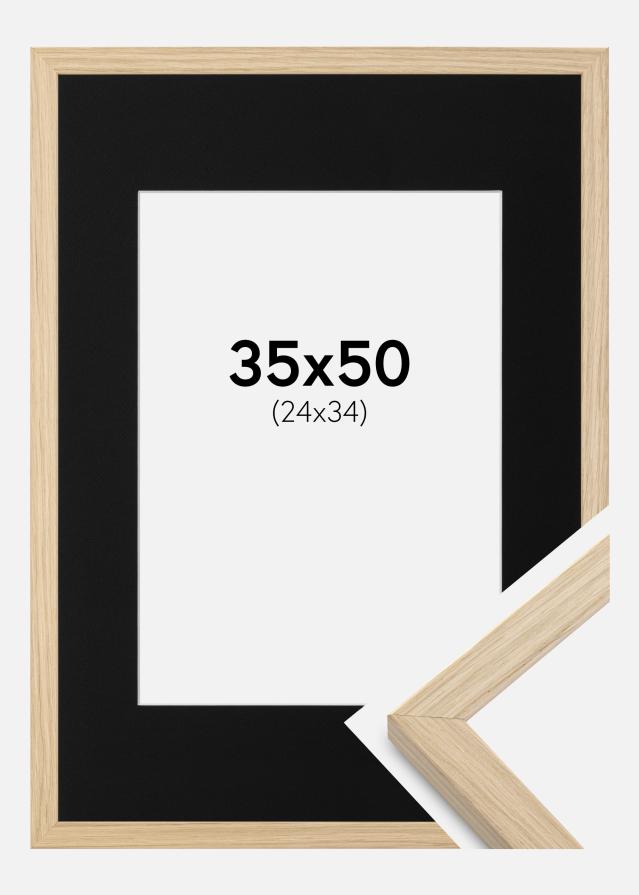 Ramme Grimsåker Eg 35x50 cm - Passepartout Sort 25x35 cm