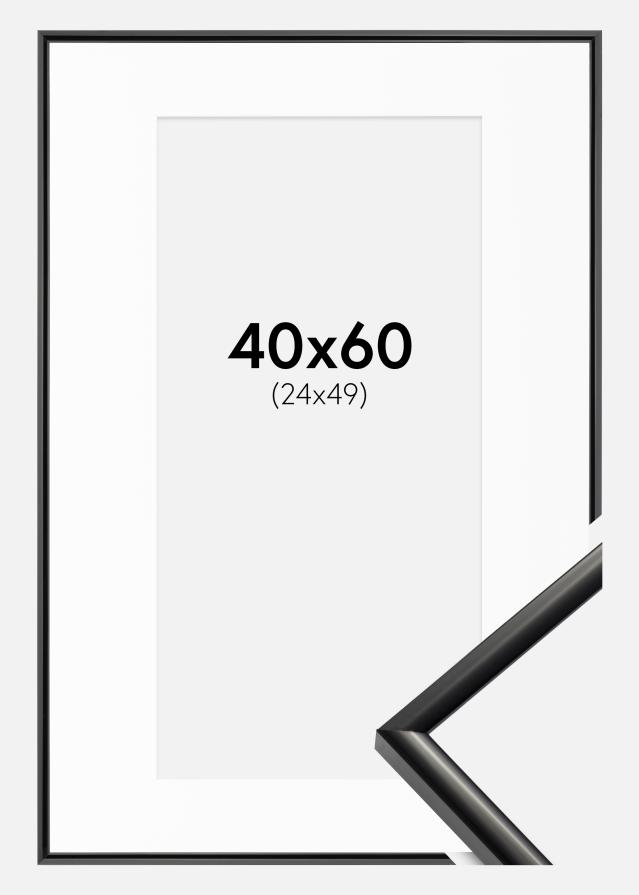 Ramme New Lifestyle Sort 40x60 cm - Passepartout Hvid 25x50 cm
