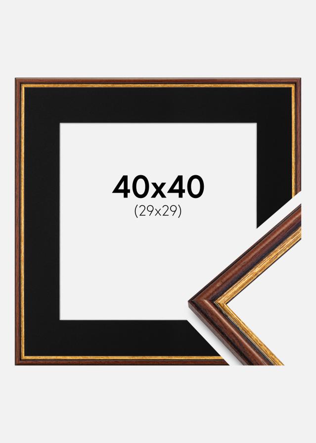 Ramme Horndal Brun 40x40 cm - Passepartout Sort 30x30 cm