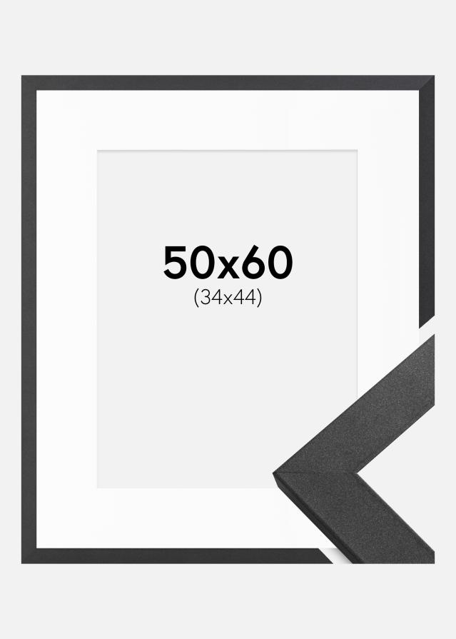 Ramme Graphite Wood 50x60 cm - Passepartout Hvid 35x45 cm