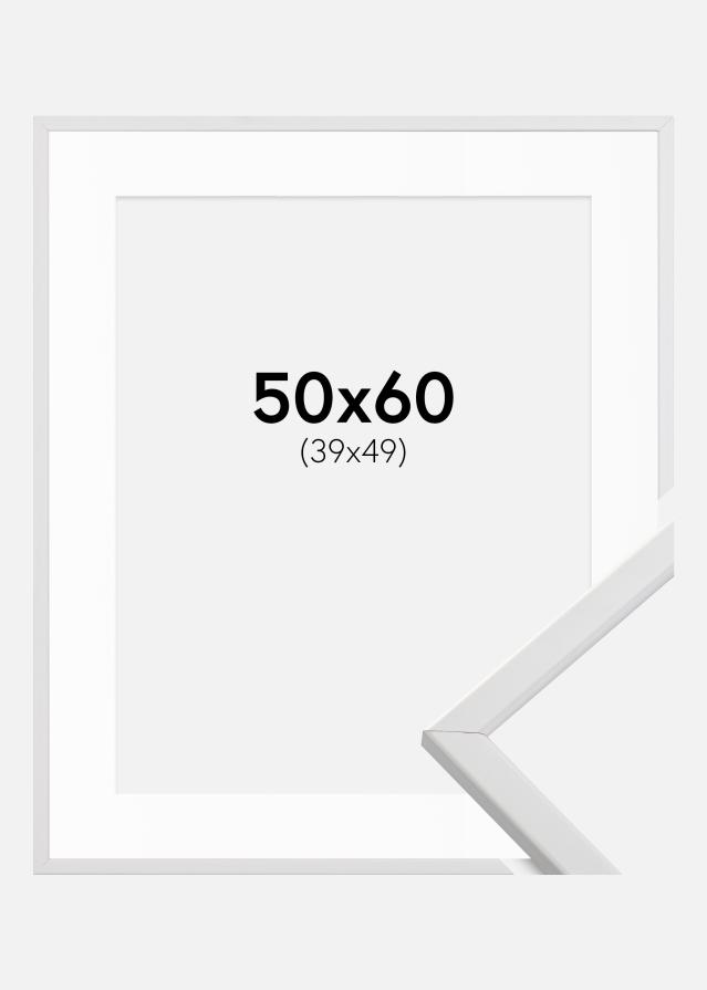 Ramme Galant Hvid 50x60 cm - Passepartout Hvid 40x50 cm