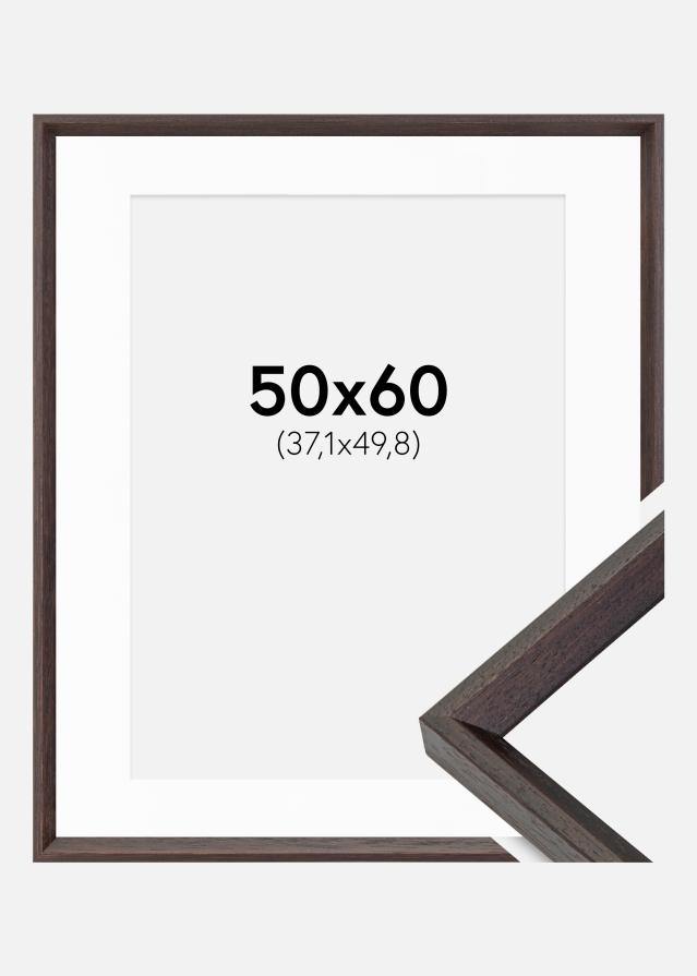Ramme Globe Espresso 50x60 cm - Passepartout Hvid 15x20 inches