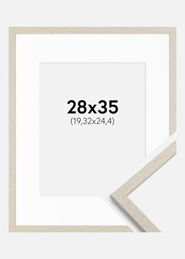 Ramme Edsbyn Sand 28x35 cm - Passepartout Hvid 8x10 inches