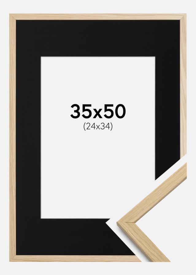 Ramme Edsbyn Eg 35x50 cm - Passepartout Sort 25x35 cm
