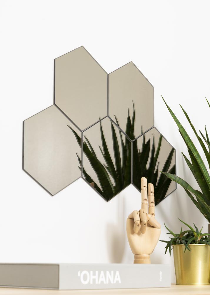 KAILA Spejl Hexagon Dark Bronze 18x21 cm - 5-pak