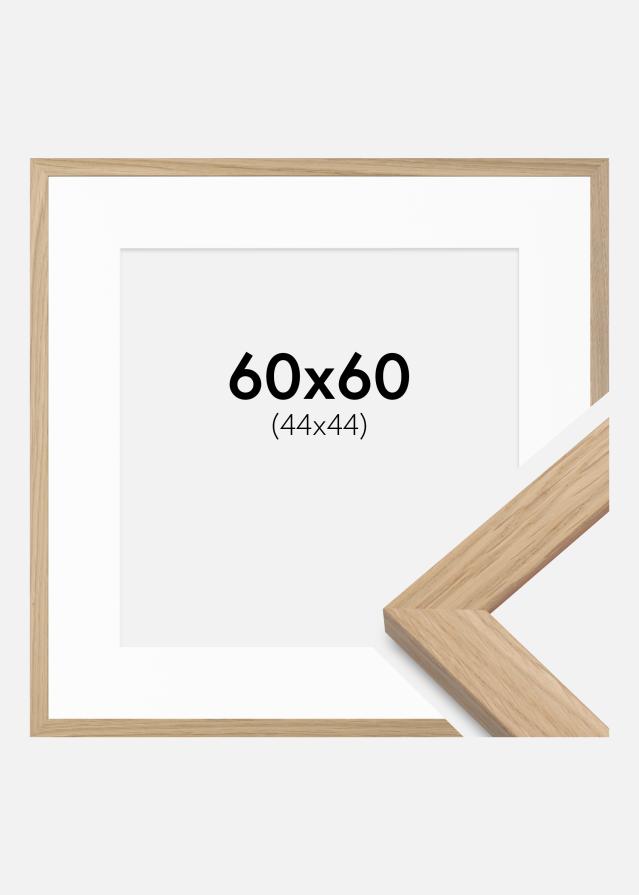 Ramme Oak Wood 60x60 cm - Passepartout Hvid 45x45 cm