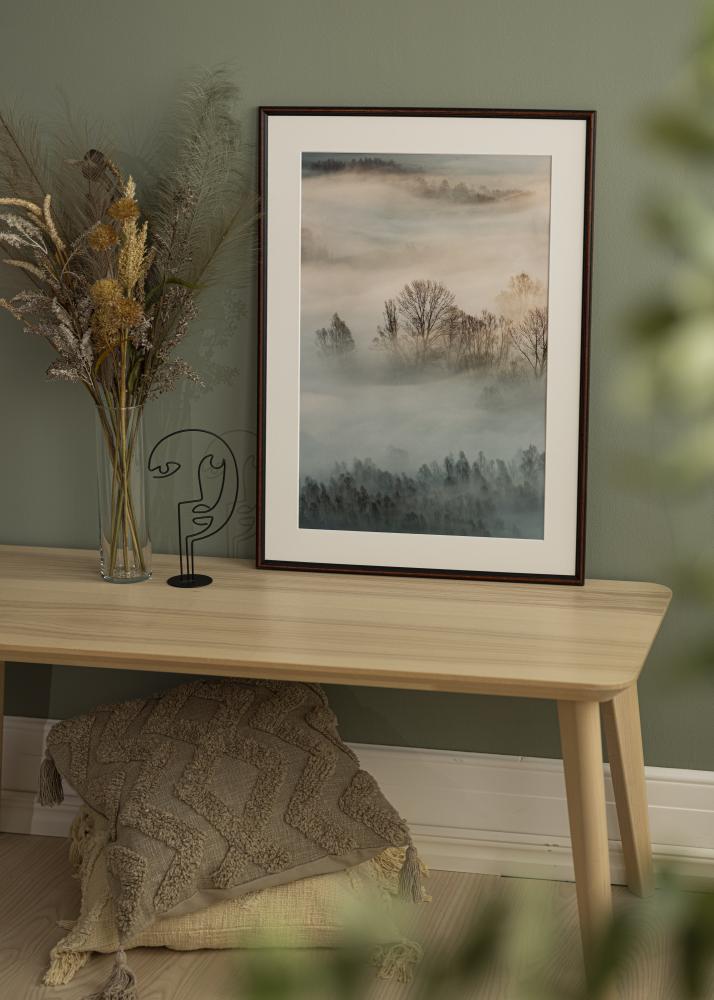 Ramme Horndal Valnød 40x40 cm - Passepartout Hvid 32x32 cm