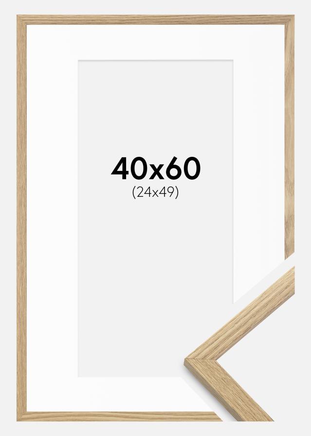 Ramme Trendy Eg 40x60 cm - Passepartout Hvid 25x50 cm