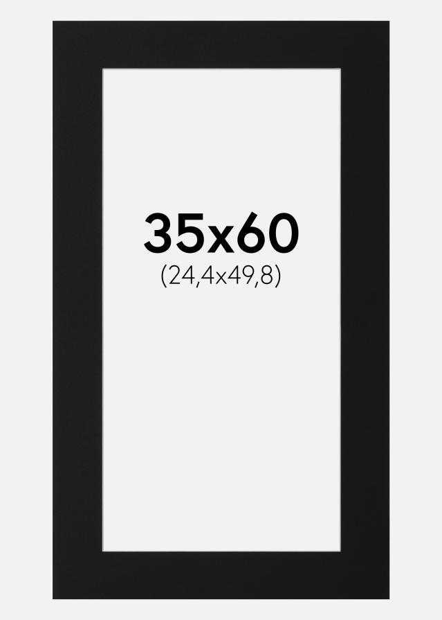 Passepartout Sort Standard (Hvid kerne) 35x60 cm (24,4x49,8)