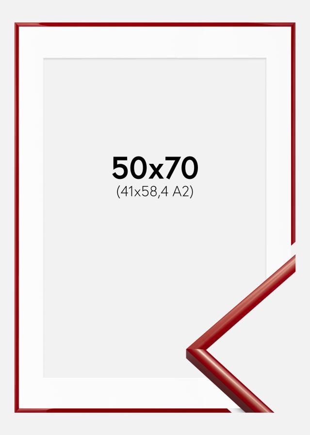 Ramme New Lifestyle Medium Red 50x70 cm - Passepartout Hvid 42x59,4 cm (A2)
