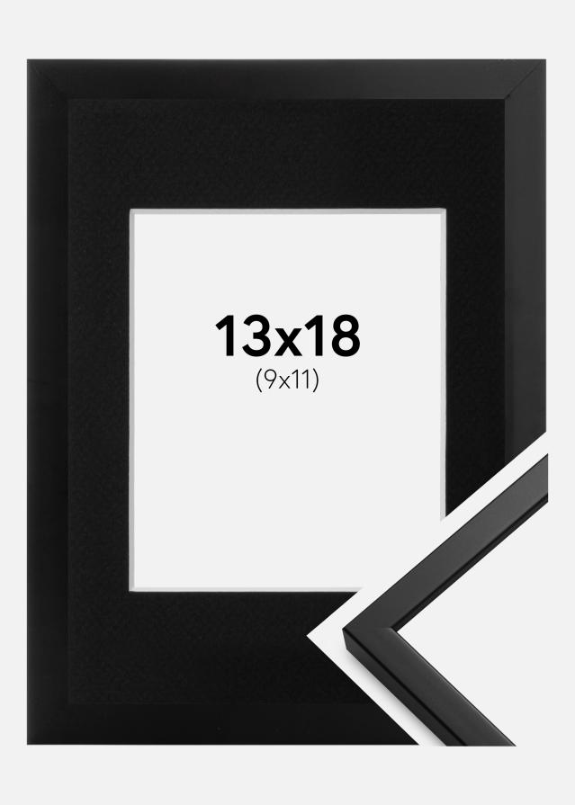 Ramme Oslo Sort 13x18 cm - Passepartout Sort 10x12 cm