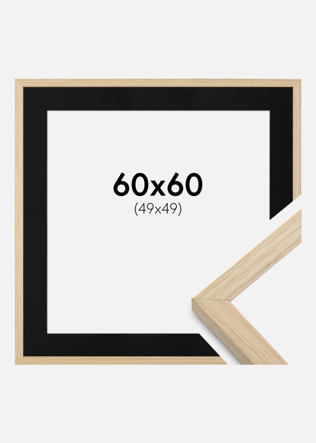 Ramme Grimsåker Eg 60x60 cm - Passepartout Sort 50x50 cm