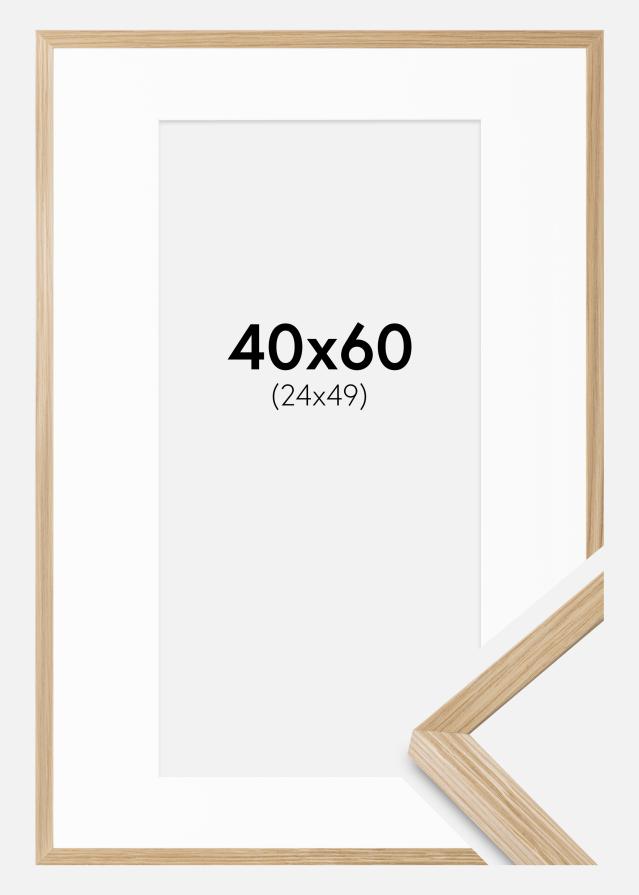 Ramme Soul Oak Veneer 40x60 cm - Passepartout Hvid 25x50 cm
