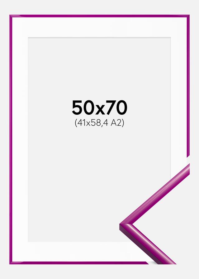 Ramme New Lifestyle Fuchsia 50x70 cm - Passepartout Hvid 42x59,4 cm (A2)