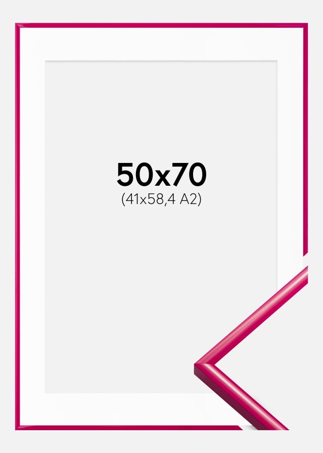 Ramme New Lifestyle Mørk Rosa 50x70 cm - Passepartout Hvid 42x59,4 cm (A2)
