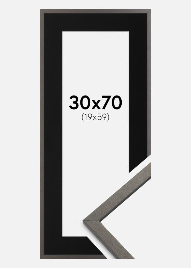 Ramme Edsbyn Grafit 30x70 cm - Passepartout Sort 20x60 cm