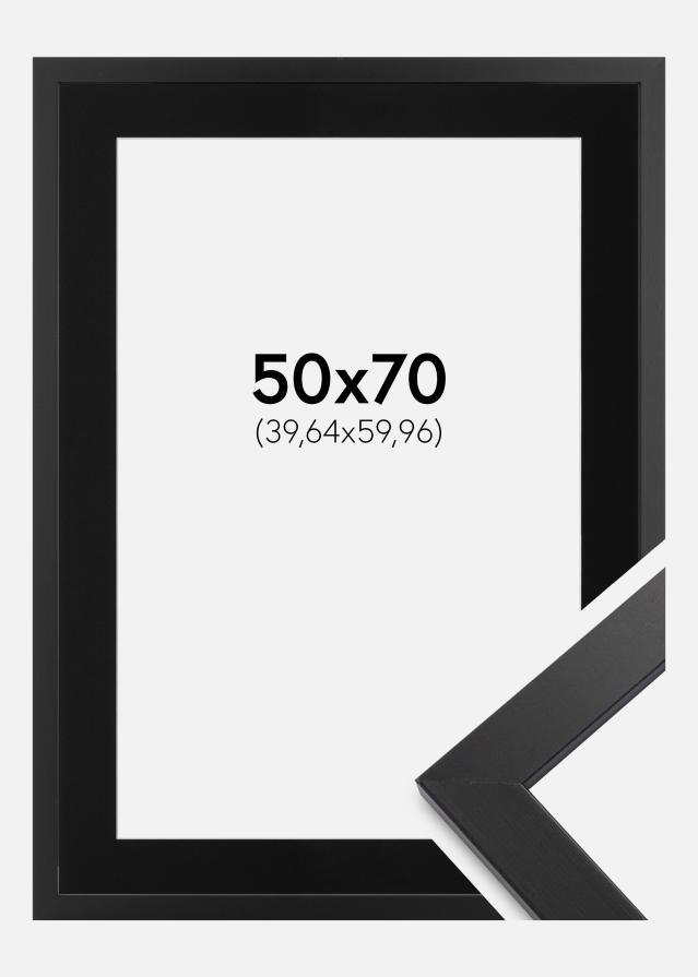 Ramme Black Wood 50x70 cm - Passepartout Sort 16x24 inches