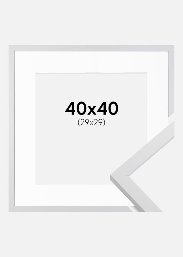Ramme Trendy Hvid 40x40 cm - Passepartout Hvid 30x30 cm