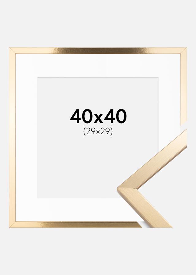 Ramme Trendy Guld 40x40 cm - Passepartout Hvid 30x30 cm
