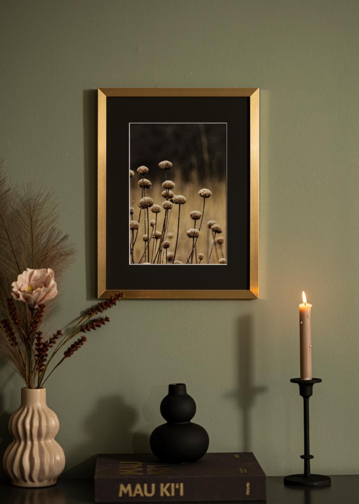 Ramme Selection Guld 40x50 cm - Passepartout Sort 27x35 cm