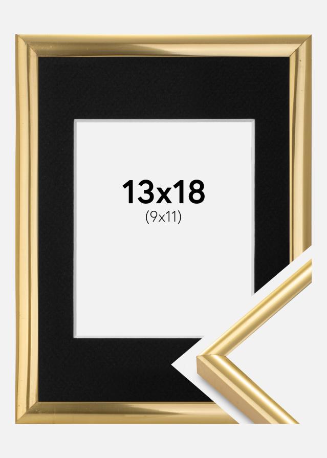 Ramme Victoria Guld 13x18 cm - Passepartout Sort 10x12 cm
