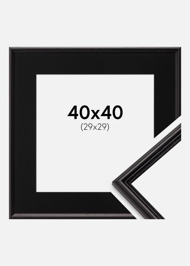 Ramme Horndal Sort 40x40 cm - Passepartout Sort 30x30 cm
